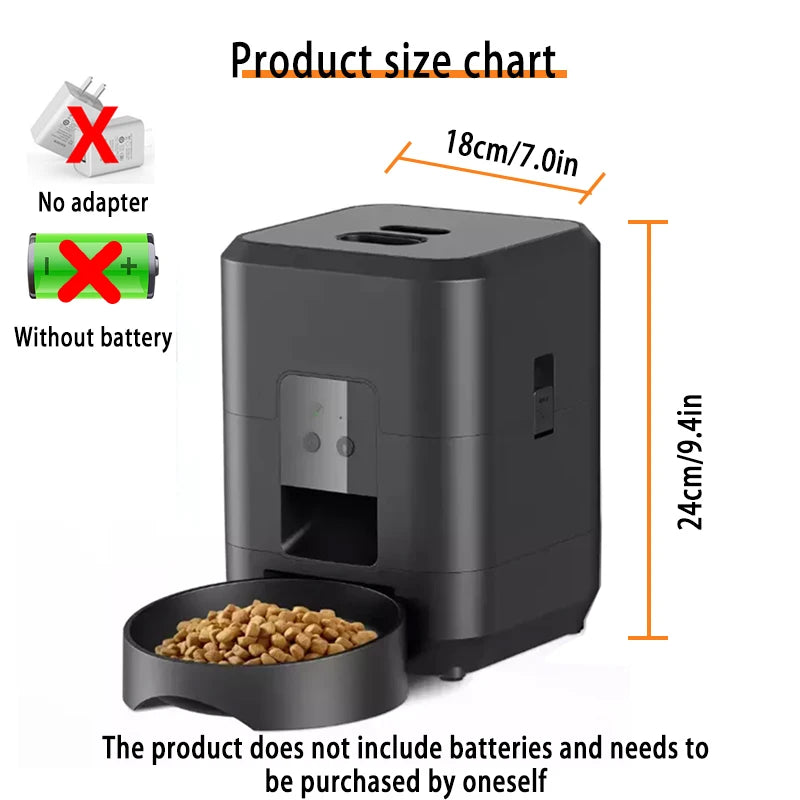 Automatic Feed Dispenser For Pets 2L Intelligent Feed Dispersion For Cats And Dogs Regular Quantitative Feeding With Recording