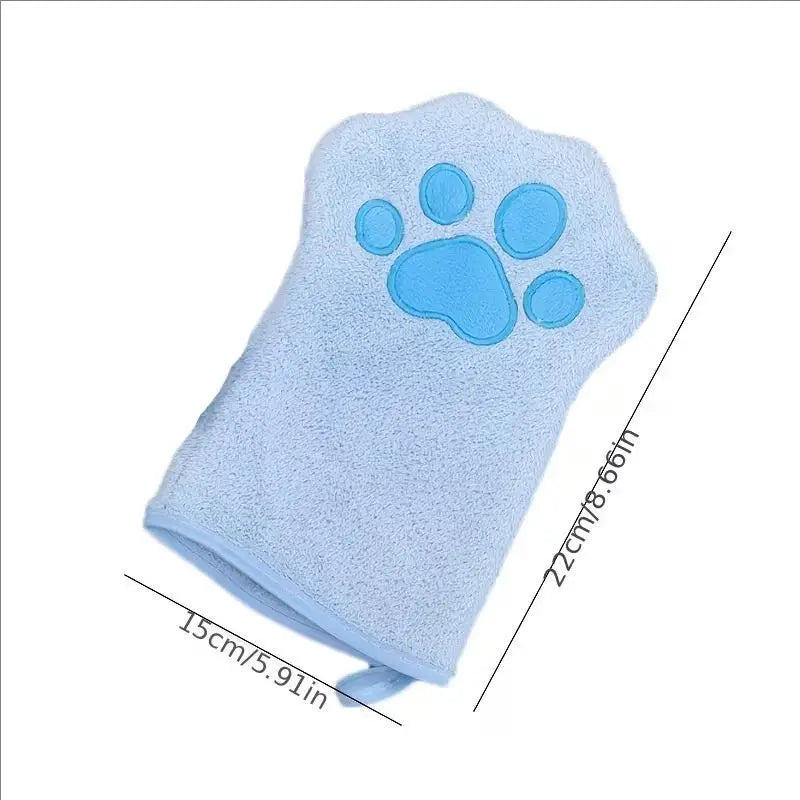 Quick drying Dog Bath Gloves Pet Grooming Gloves Multicolor Soft Absorbent Paw Print for Dogs Cats, Bathing Drying Essentials